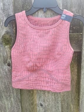 Nwt Adidas Textured  Coral snake Print  Cropped Tank Sports Bra  Crop Top Sz L